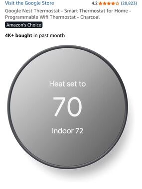 google Nest Thermostat - Charcoal and Gray